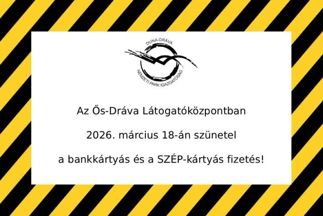 Figyelmezetető tabló - szünetel a bankkártyás és a SZÉP-kártyás fizetés felirattal